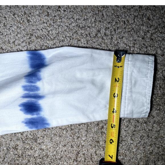 Skinnygirl - NWT - Blue & White Tie Dye Denim Button-Down Top - Picture 7 of 10